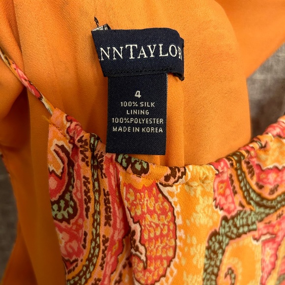 90s Ann Taylor Silk Paisley Slip Dress size 4 - Picture 4 of 7